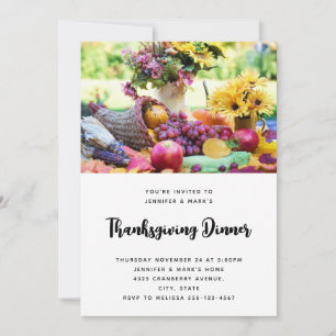 Invitation Thanksgiving Holiday Autumn Harvest Table