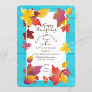 Invitation Thanksgiving Holiday Maple Feuilles Aquarelle