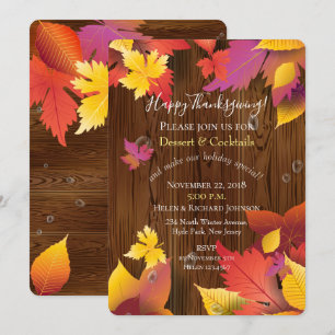 Invitation Thanksgiving Holiday Maple Feuilles Aquarelle