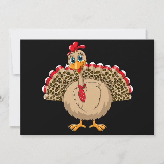 Invitation Thanksgiving Leopard Turquie Thanksgiving automne (Devant)