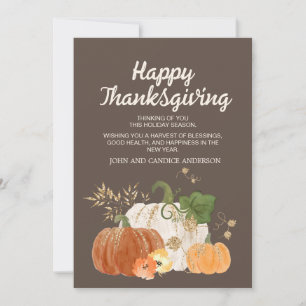 Invitation Thanksgiving Orange Citrouilles Brown Automne