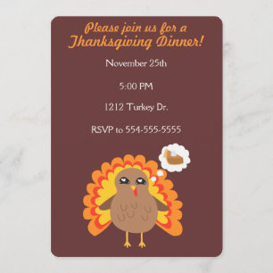 Invitation Thanksgiving personnalisable Turquie
