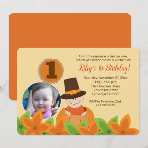 Invitation Thanksgiving Photo Anniversaire Modèle N'importe q