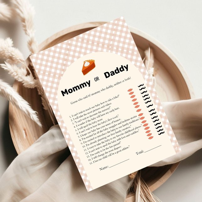 Invitation Thanksgiving pie bébé trait de baby shower jeu Car (Créateur téléchargé)