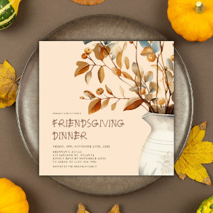 Invitation Thanksgiving Rustique Aquarelle Automne Conviviali