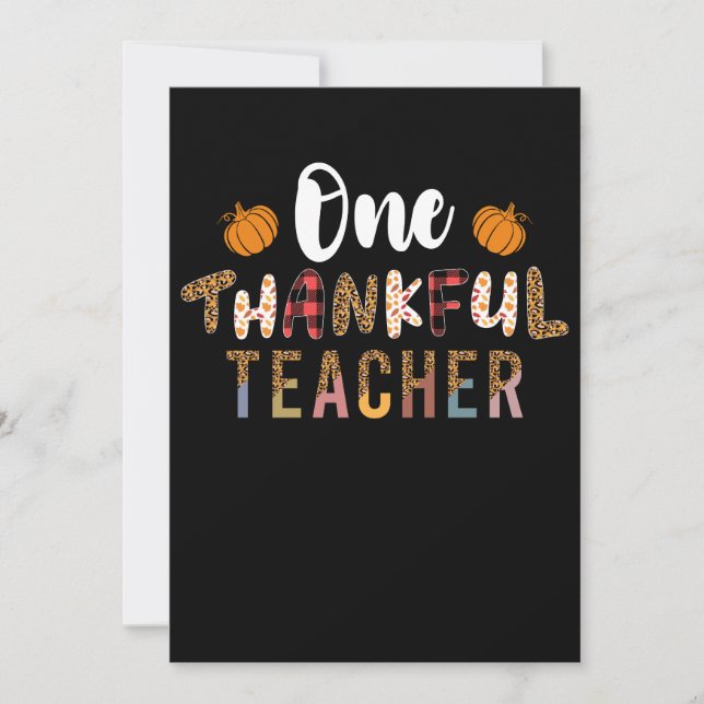 Invitation Thanksgiving Un Merci Enseignant Leopard Fall Gro (Devant)