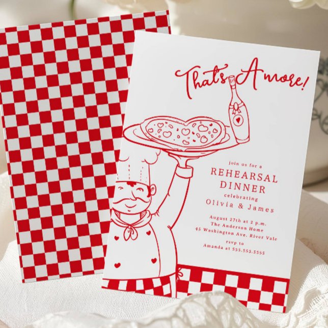 Invitation That’s Amore Pizza Rehearsal Dinner Invite (Créateur téléchargé)