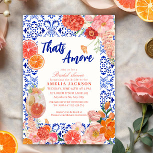 Invitation Thats amore bleu méditerranéen tuiles nuptiale dou