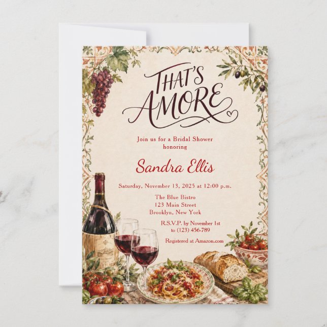 Invitation That's Amore Fête de Mariage Italienne (Devant)