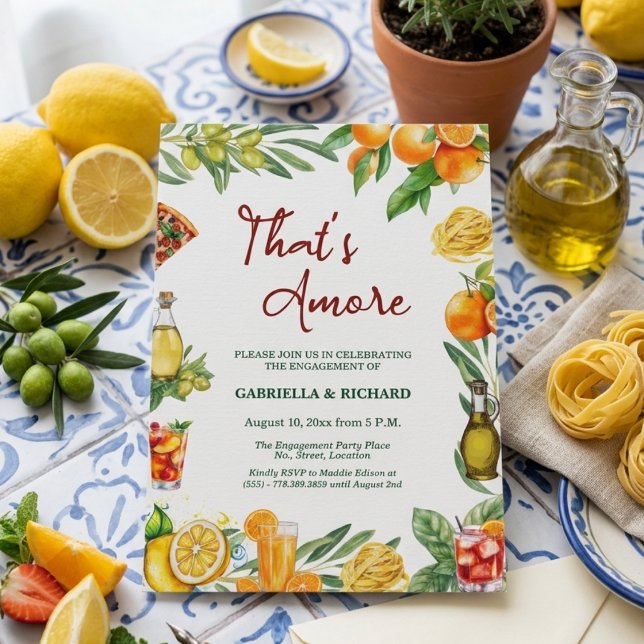 Invitation That's Amore Italian Citrus Engagement Party (Créateur téléchargé)