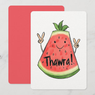 Invitation Thawra et Watermelon Révolution souriante avec pa