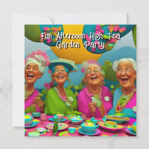 Invitation Thé à Gogo des Dames Après-midi Jardin Party 6