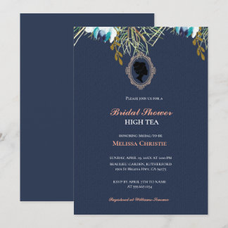 Invitation thé à haute garden-party, beaux pastel doux 