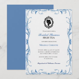 Invitation thé à haute garden-party, beaux pastel doux 