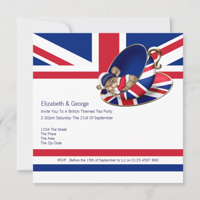 Invitation Thé à la britannique (Devant)