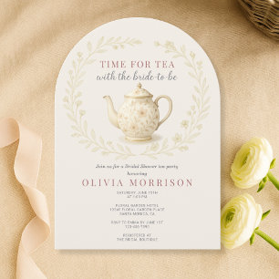 Invitation Thé à la Fleur Mariage Floral Champêtre