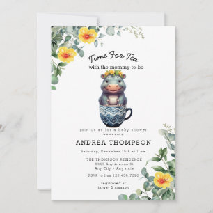 Invitation Thé avec maman Baby shower animal bébé Safari