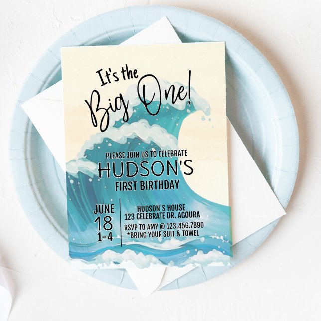Invitation The Big One, Anniversaire de Surf, Surf's Up,  (Créateur téléchargé)