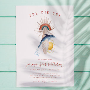 Invitation The Big One Retro Summer Surf Anniversaire