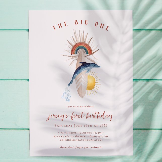 Invitation The Big One | Retro Summer Surf Anniversaire (Créateur téléchargé)