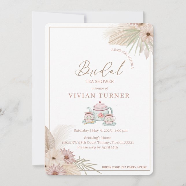 Invitation Thé bohème (Devant)