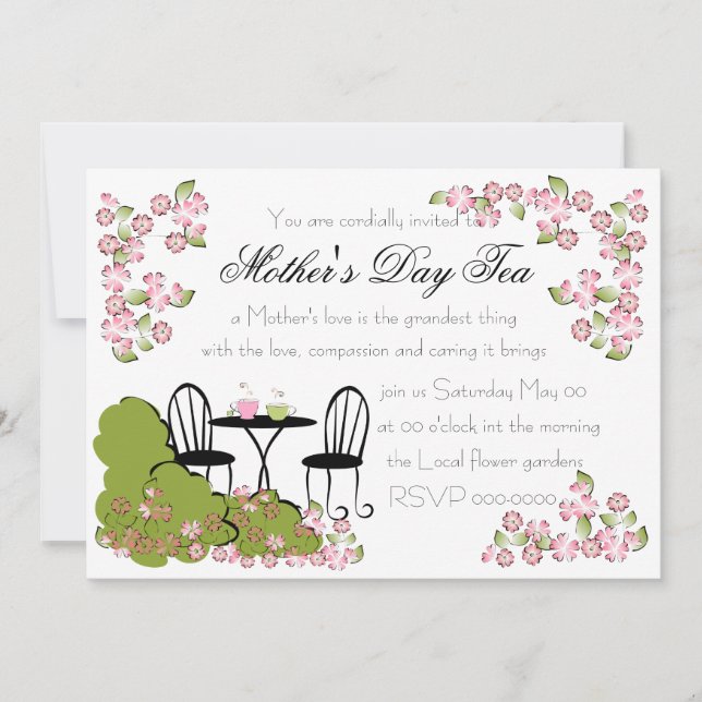 Invitation Thé dans le jardin (Devant)