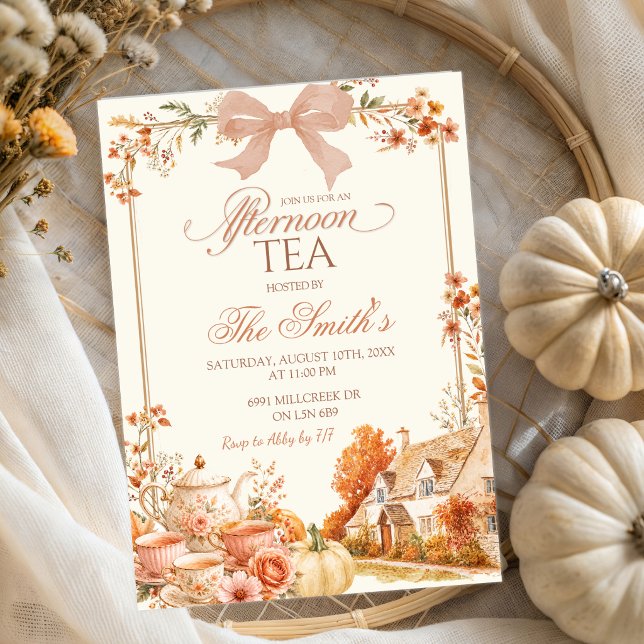 Invitation Thé dansant coquette d'automne (Créateur téléchargé)