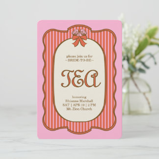 Invitation Thé dansant de mariage vintage | Rose et Rouge