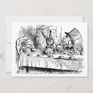 Invitation Thé dansant vintage Alice au pays des merveilles p
