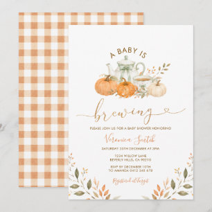 Invitation Thé d'automne Bébé en route Baby Shower Citrouille