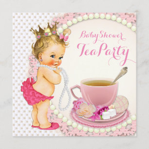 Invitation Thé de baby shower de fille