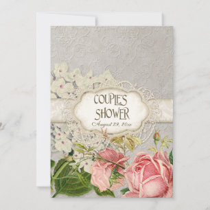 Invitation Thé de dentelle Vintage moderne teint Hydrangea en
