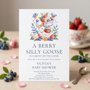 Invitation Thé de l'après-midi Berry Silly Goose Baby Shower