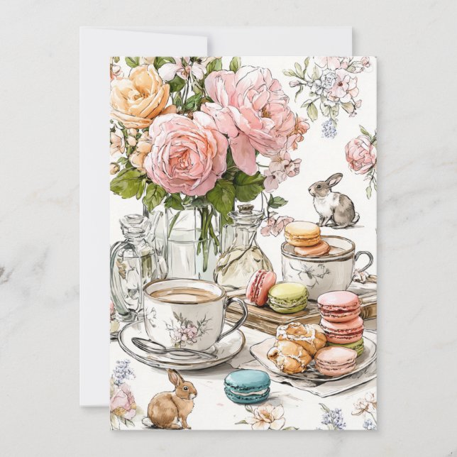 Invitation Thé de l'après-midi et Petits Pieds | Soirée au Sa (Devant)