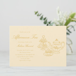Invitation Thé de l'après-midi Mariage Shower Dessiné à la Ma