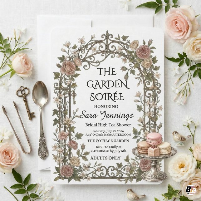 Invitation Thé de mariage à haute couture Soirée de Jardin Ré (Créateur téléchargé)