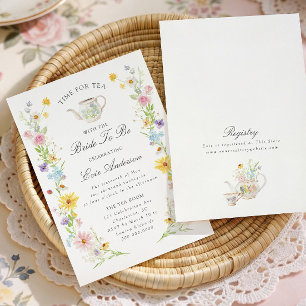 Invitation Thé de mariage floral coloré