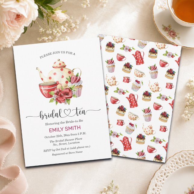 Invitation Thé de mariage floral Fête de mariage  (Créateur téléchargé)