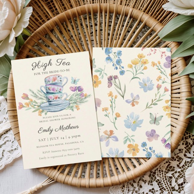 Invitation Thé de mariage pour la mariée Shower Floral Champê (Créateur téléchargé)