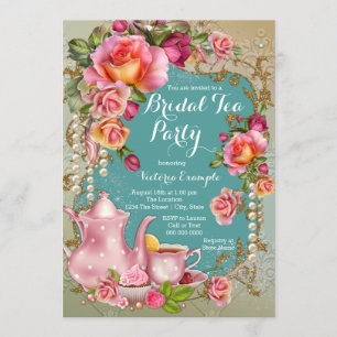 Invitation Thé de mariage Rose Pearl
