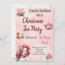 Thé de Noël à la menthe poivrée Fête Rose Flocon d