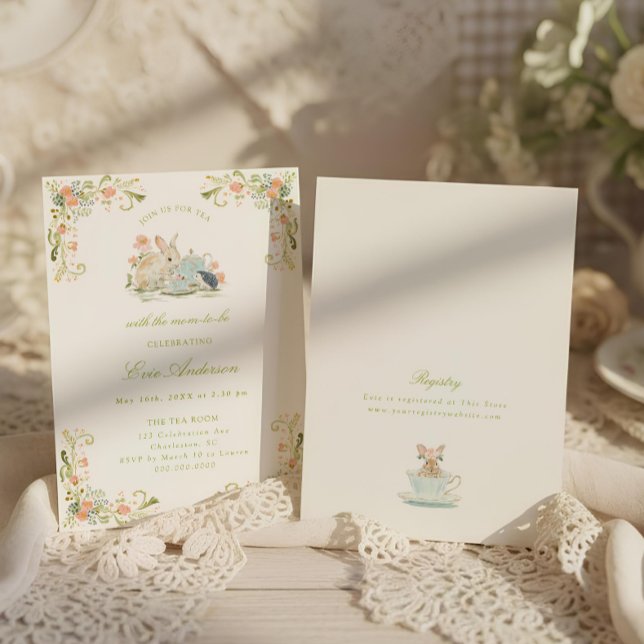 Invitation Thé de Pâques avec la future maman Baby Shower (Créateur téléchargé)