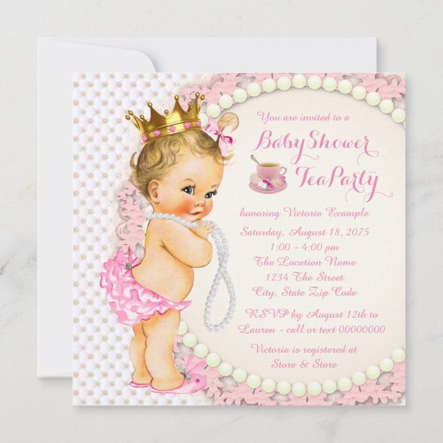Invitation Thé de princesse (Dos)