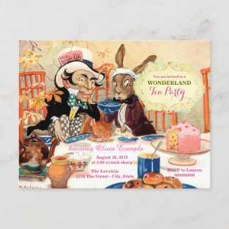 Invitation Thé du Chapelier Fou Alice au Pays des Merveilles