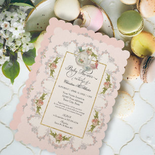 Invitation Thé Fée baby shower Tea Party Teapot n tasses