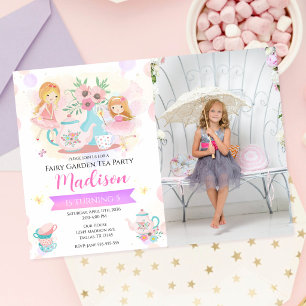 Invitation Thé féerique dans un jardin enchanté Anniversaire 