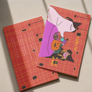 Invitation Thé, friandises et soirée magique d'Halloween