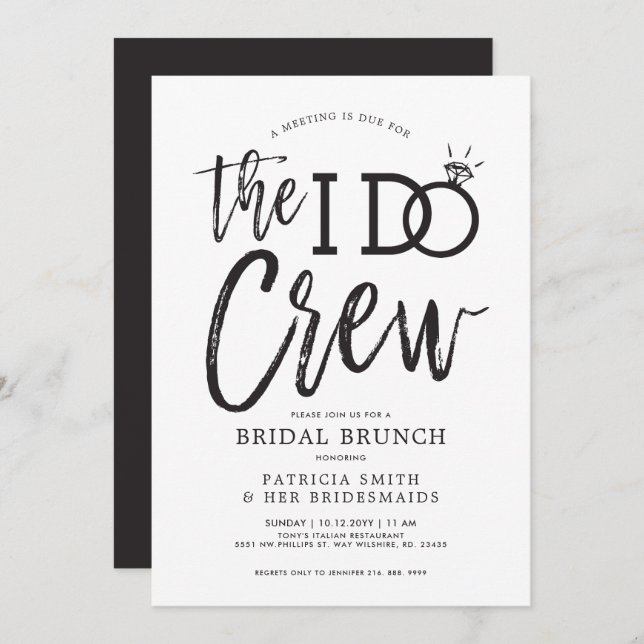 Invitation The I Do Crew | Brunch de mariage (Devant / Derrière)
