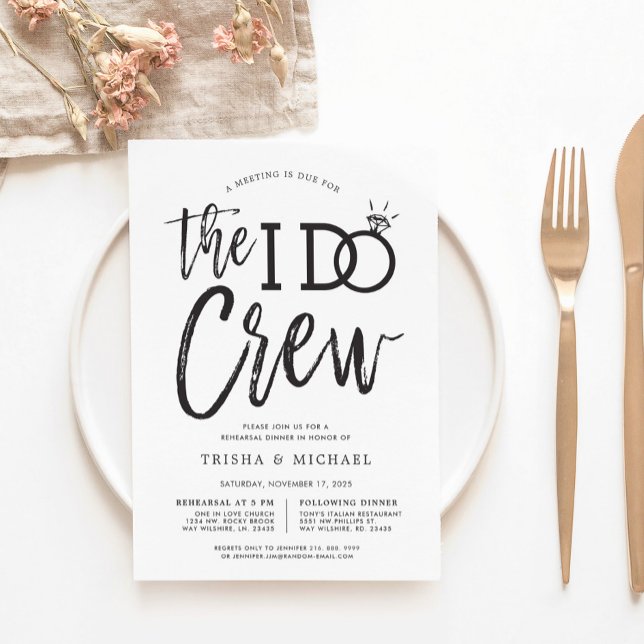 Invitation The I Do Crew | Soirée de répétition de mariage (Créateur téléchargé)