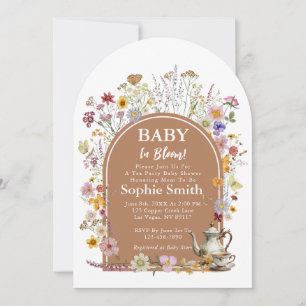Invitation Thé Jardin bébé dans le Baby shower en fleurs